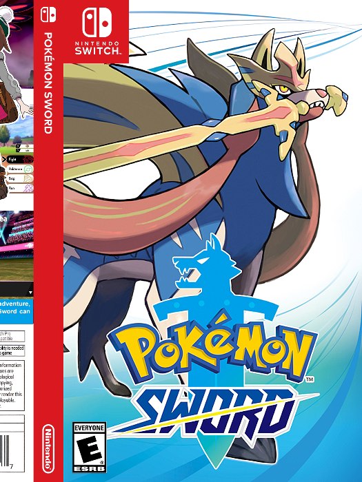 Pokemon Sword PS5 boş oyun kutusu ve kapak baskısı
