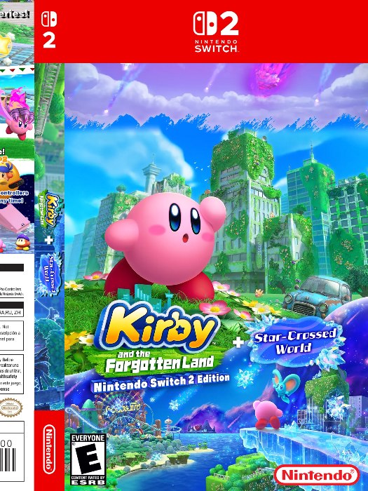 Kirby Forgotten Land Nintendo Switch 2 boş oyun kutusu ve kapak baskısı