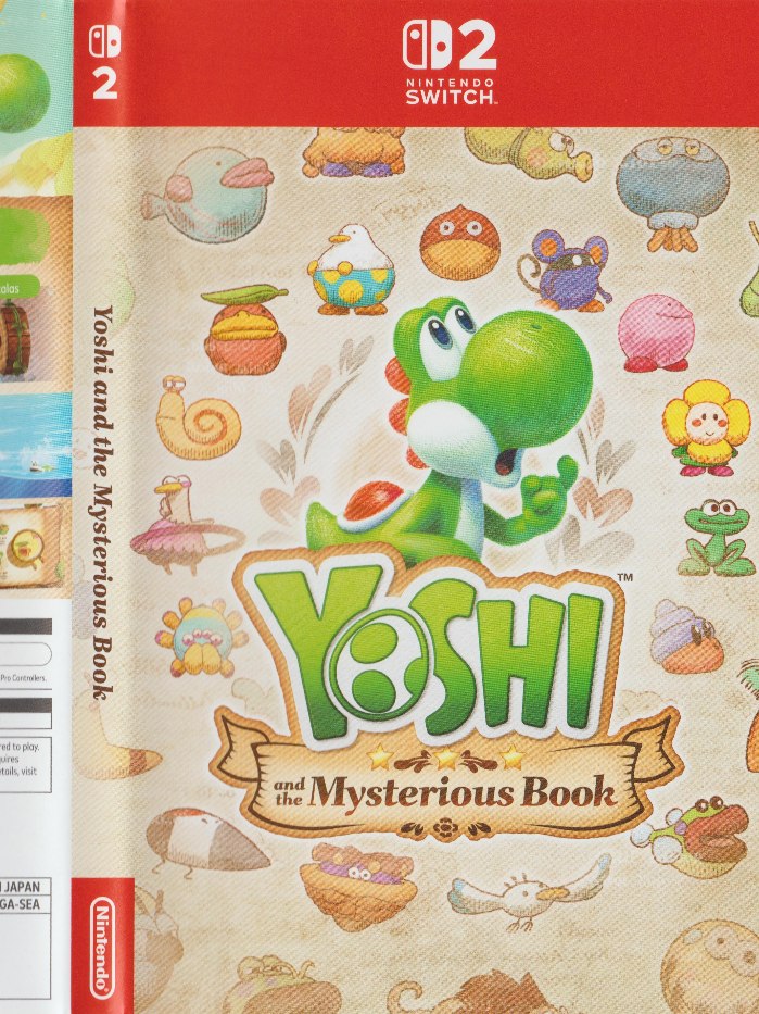Yoshi and the Mysterious Book Nintendo Switch 2 boş oyun kutusu ve kapak baskısı
