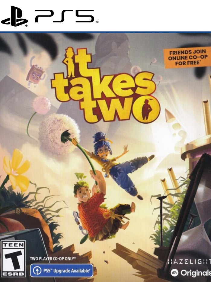 It Takes Two PS5 boş oyun kutusu ve kapak baskısı