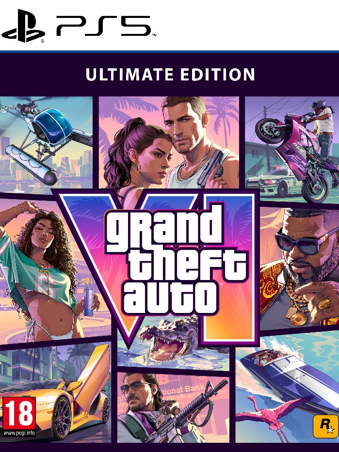 GTA 6 ( Konsept Tasarım ) ULTIMATE EDITION PS5 boş oyun kutusu ve kapak baskısı