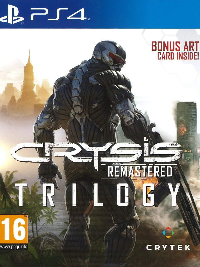 Crysis Remastered Trilogy PS4 boş oyun kutusu ve kapak baskısı