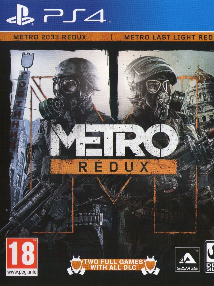 Metro Redux PS4 boş oyun kutusu ve kapak baskısı